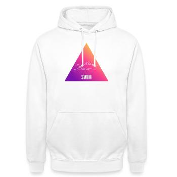 Swimming Gradient Triangle Waves - Unisex Hoodie - white - Front - AI Model Male 185 dark (185cm) & AI Model Female 172 dark (172cm)