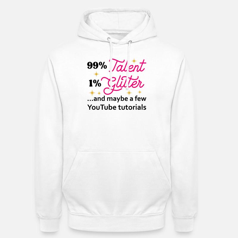 Talent Glitter Étoiles Script - Sweat-shirt à capuche unisexe - blanc