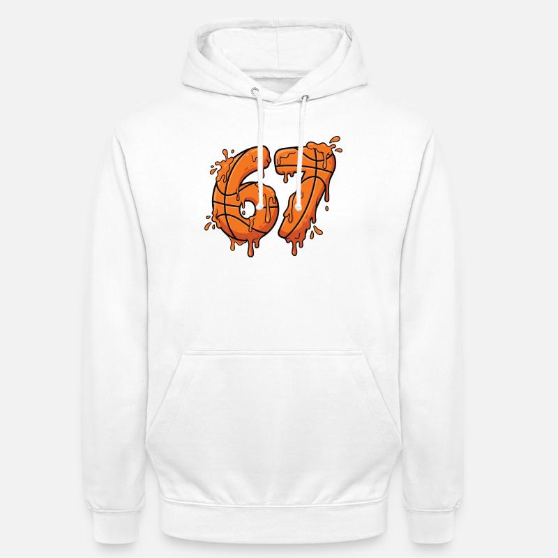 67 Graffiti de basket mème - Sweat-shirt à capuche unisexe - blanc