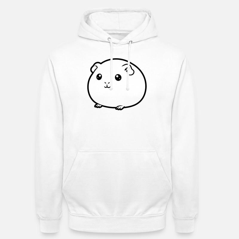 Silhouette de bande dessinée cobaye grasse - Sweat-shirt à capuche unisexe - blanc