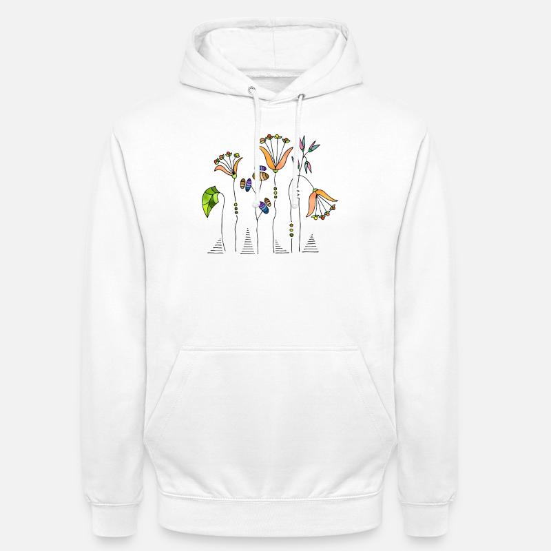 Fleur - Sweat-shirt à capuche unisexe - blanc