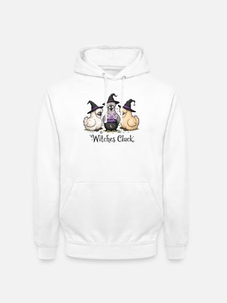 Seidenhühner Hexen Witches - Cluck Halloween - Unisex Hoodie - Weiß