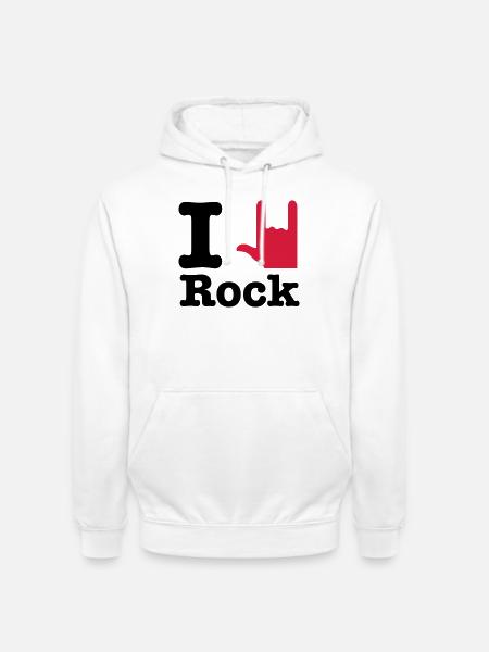 i love rock - Unisex Hoodie - white