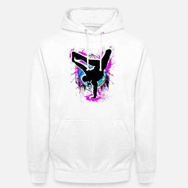 Breakdance - Breakdancer - Breakdancing - BBoy - Felpa con cappuccio unisex - bianco