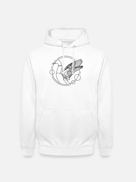 Duck with outstretched wings - geometric - Unisex Hoodie - white