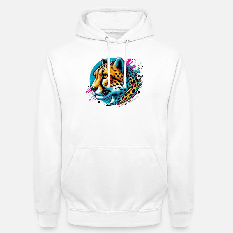 Guépard - Sweat-shirt à capuche unisexe - blanc
