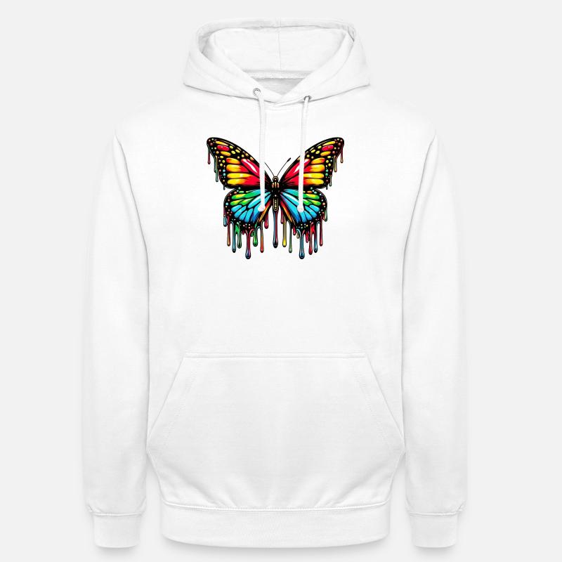 Papillon - Sweat-shirt à capuche unisexe - blanc