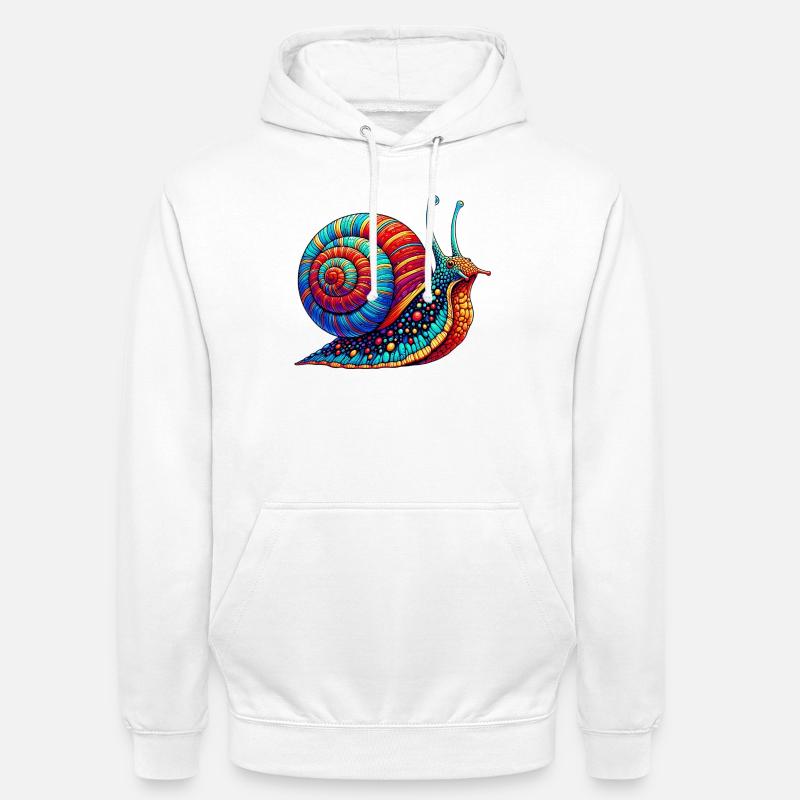 Escargot - Sweat-shirt à capuche unisexe - blanc