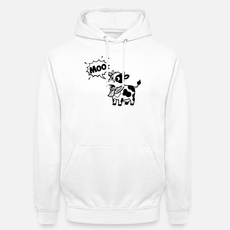 Funny Cow Moo Comic Speech Bubble - Unisex Hoodie - white