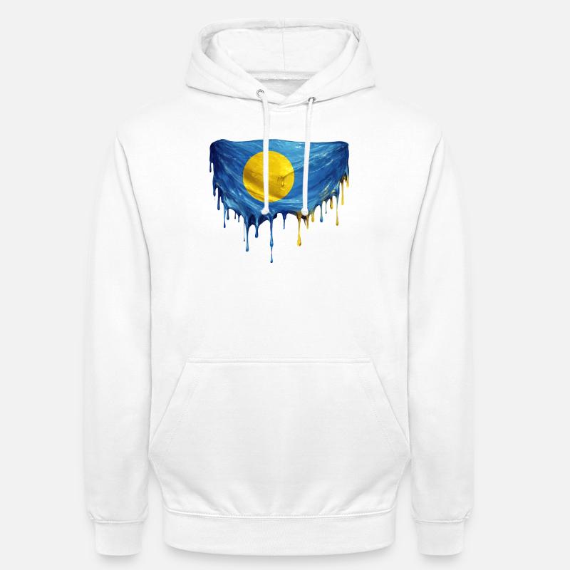 Drapeau Dégoulinant de Palaos - Sweat-shirt à capuche unisexe - blanc