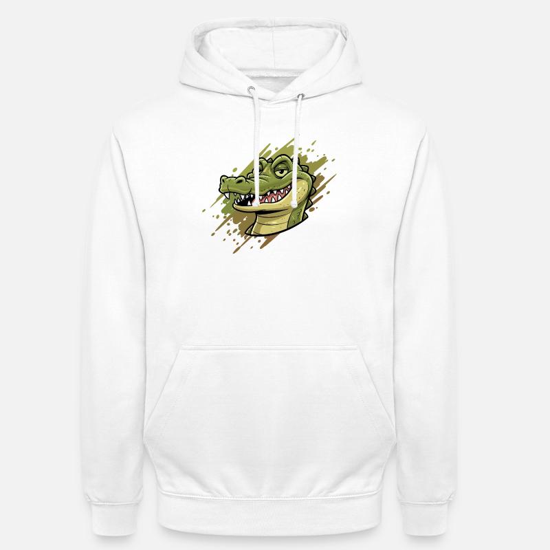 Tête de graffiti d’alligator - Sweat-shirt à capuche unisexe - blanc