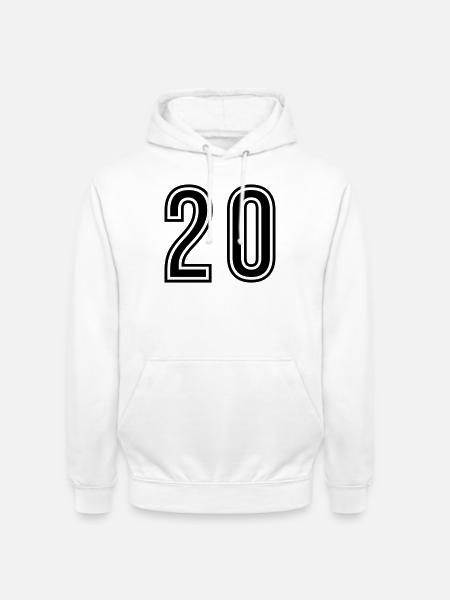 20 Symbole numérique - Sweat-shirt à capuche unisexe - blanc
