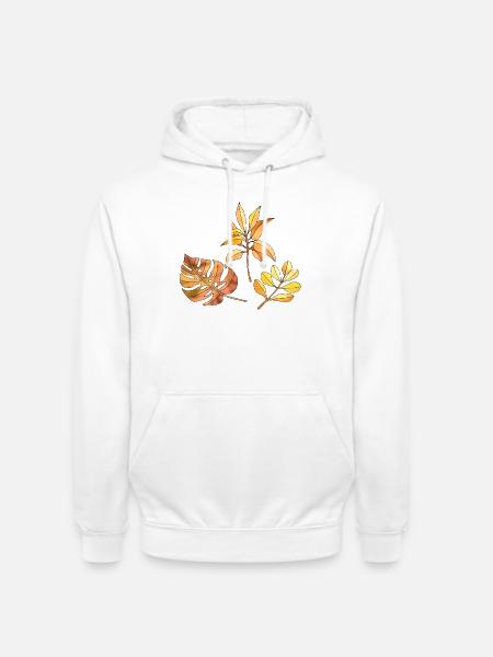 Blätter - Unisex Hoodie - Weiß