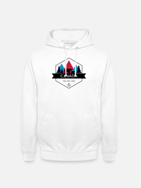 Kanada in die Wildnis mit Bären und Wald - Unisex Hoodie - Weiß