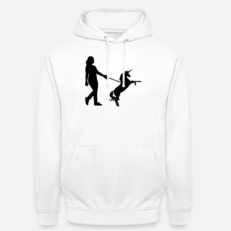 Einhorn Gassi - Einhörner, Haustier, Geschenk - Unisex Hoodie - Weiß