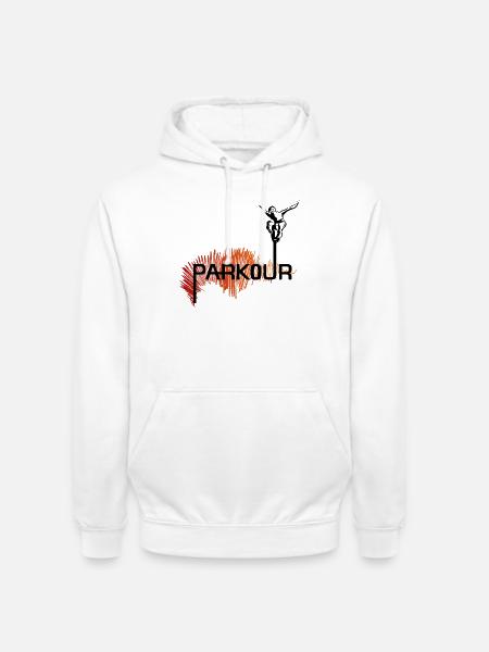 Parkour Ninja - couleur - Sweat-shirt à capuche unisexe - blanc