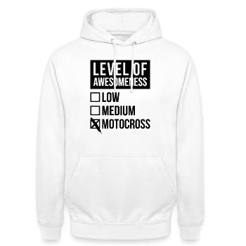 motocross - Sweat-shirt à capuche unisexe - blanc - Devant - AI Model Male 185 dark (185cm) & AI Model Female 172 dark (172cm)