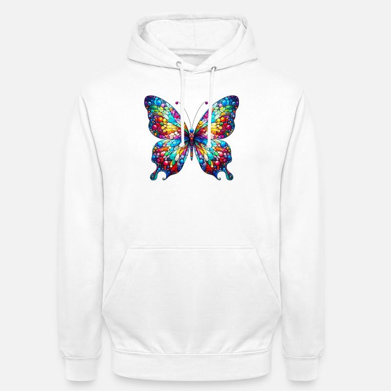 Papillon - Sweat-shirt à capuche unisexe - blanc