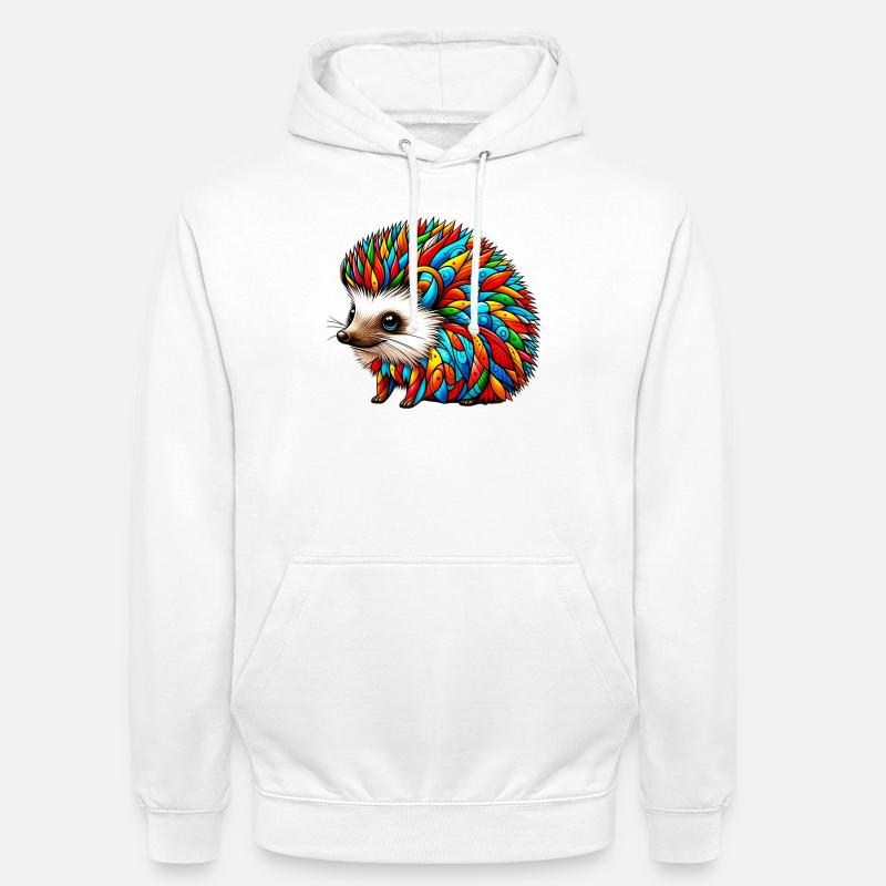 Hérisson - Sweat-shirt à capuche unisexe - blanc