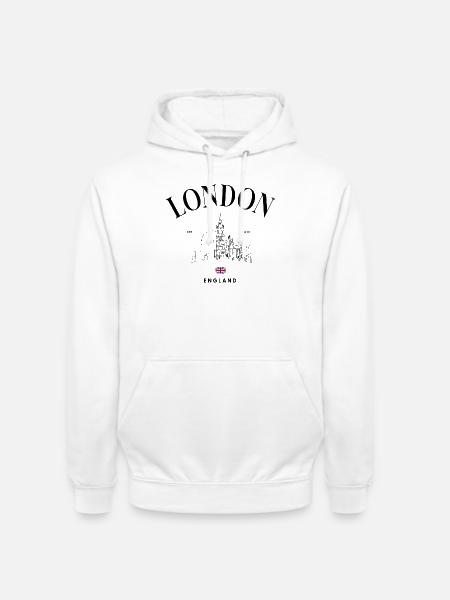 Union Jack Minimal Emblem - Unisex Hoodie - white
