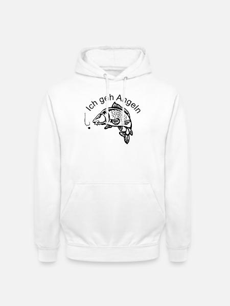 Elegante Karpfensilhouette - Unisex Hoodie - Weiß