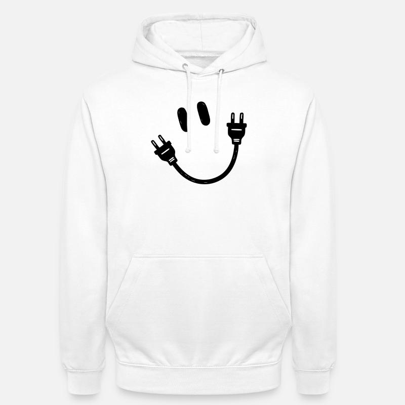 Electrician Electrical Engineer Schuko Plug Funny - Unisex Hoodie - white