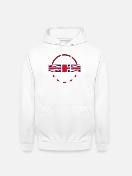 Union Jack Arc Emblem - Unisex Hoodie - white
