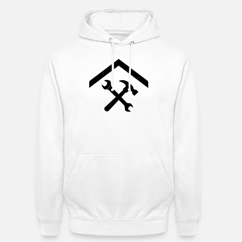 Artisan de concierge – Clé à marteau - Sweat-shirt à capuche unisexe - blanc