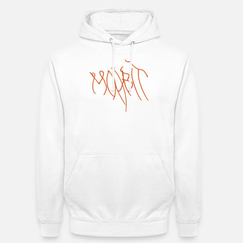 Orangene Graffiti Linien Moabit Berlin - Unisex Hoodie - Weiß