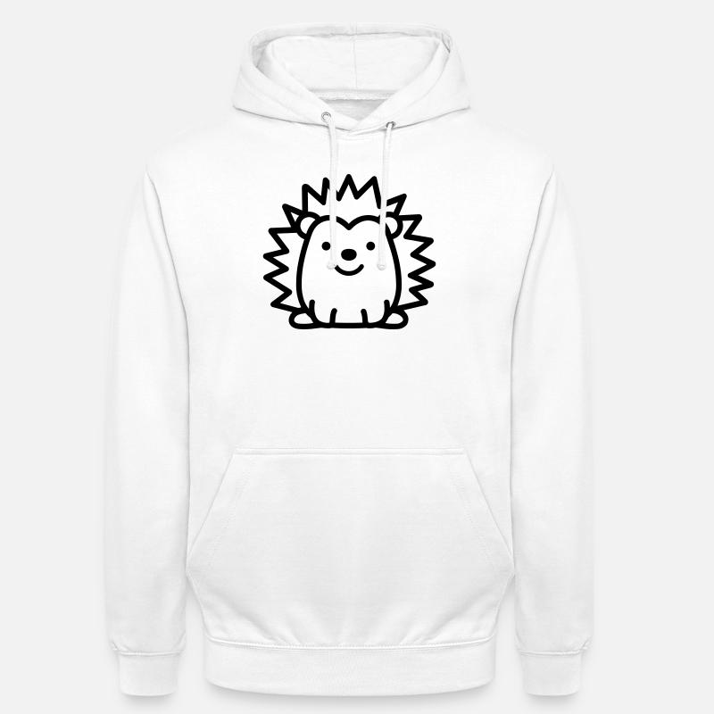 hérisson - Sweat-shirt à capuche unisexe - blanc