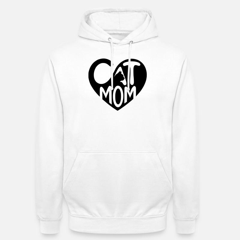 Maman Chat, Cœur de Maman Chat - Sweat-shirt à capuche unisexe - blanc