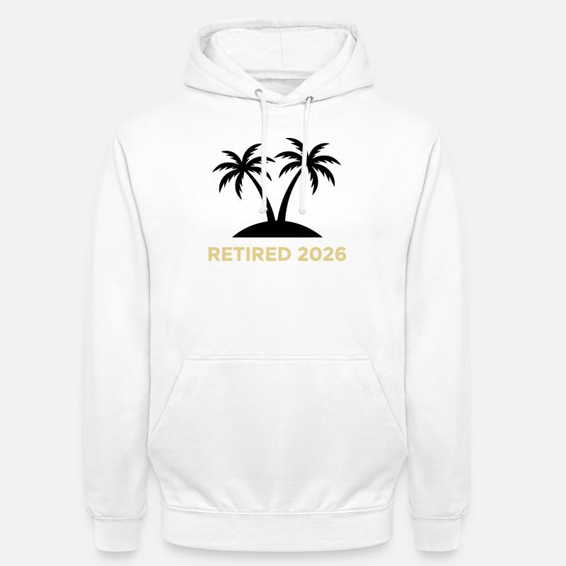 Retired 2026 Rente Palmen Logo - Unisex Hoodie - Weiß