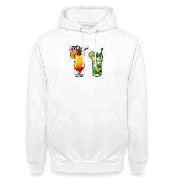 Tropische Cocktails  - Unisex Hoodie - Weiß - Vorne - AI Model Male 185 dark (185cm) & AI Model Female 172 dark (172cm)