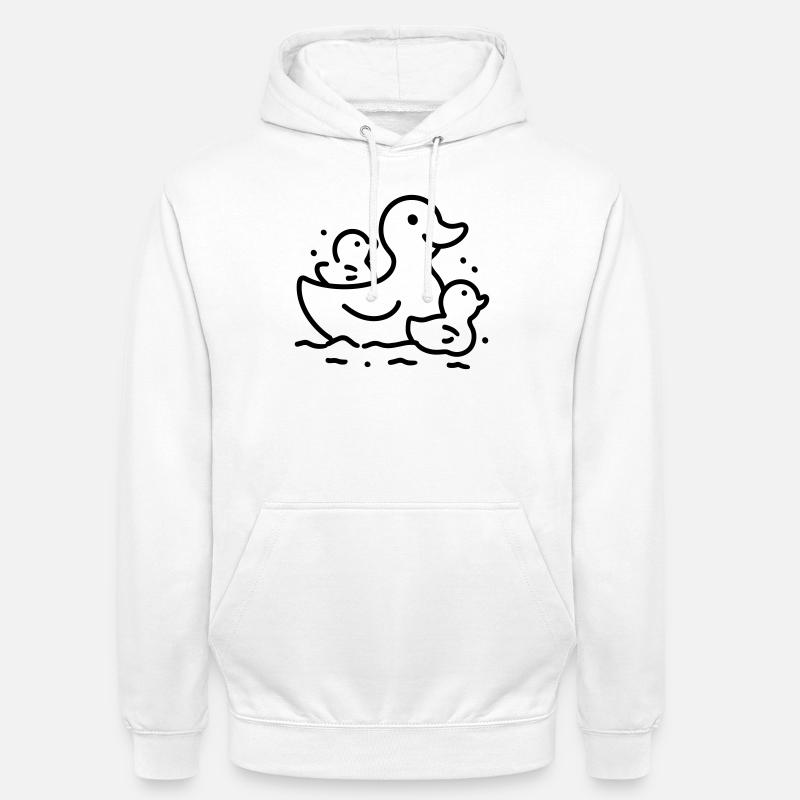 famille canard - Sweat-shirt à capuche unisexe - blanc