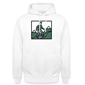 Wanderer Berge Bergsteigen Wandern Wandergruppe - Unisex Hoodie - Weiß - Vorne - AI Model Male 185 dark (185cm) & AI Model Female 172 dark (172cm)