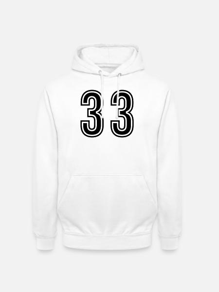 33 Symbole numérique - Sweat-shirt à capuche unisexe - blanc