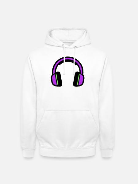 Silhouette musicale des écouteurs - Sweat-shirt à capuche unisexe - blanc