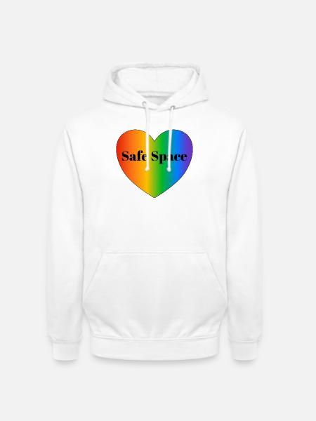 Safe space LGBT pride flag - Unisex Hoodie - white