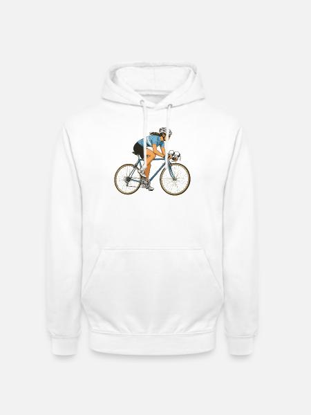Rennrad-Rider im Flow - Unisex Hoodie - Weiß