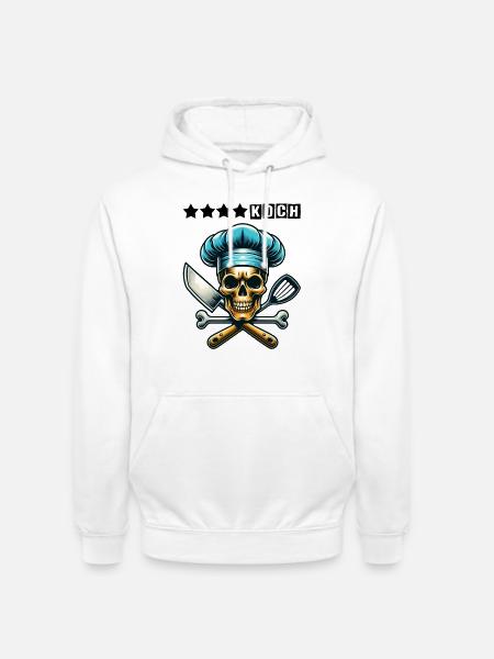 Skull Küchenchef - Unisex Hoodie - Weiß