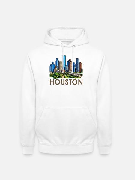 Houston Skyline Stadtlandschaft - Unisex Hoodie - Weiß