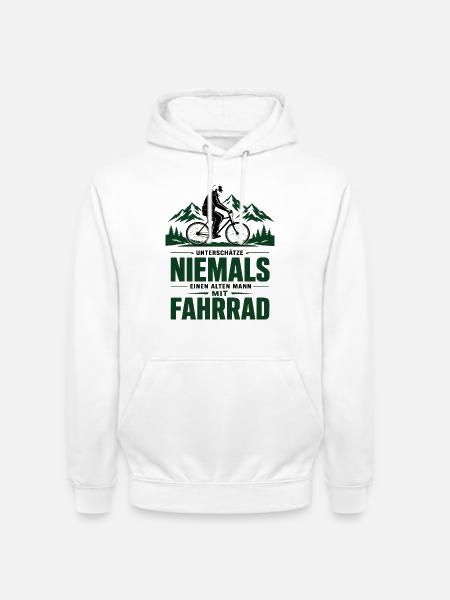 Nie einen alten Mann mit Fahrrad - Unisex Hoodie - Weiß