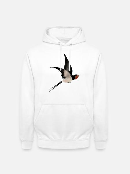 Schwalbe im Flug - Unisex Hoodie - Weiß