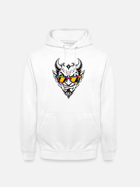 Devil Sunglasses - Unisex Hoodie - Weiß