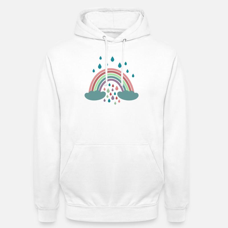 Conception de régenbogen arc-en-ciel heureux - Sweat-shirt à capuche unisexe - blanc