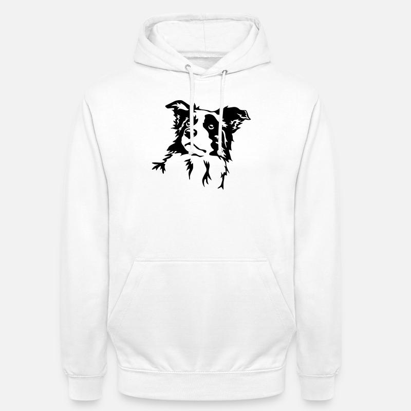 Border Collie Kopf - Unisex Hoodie - Weiß