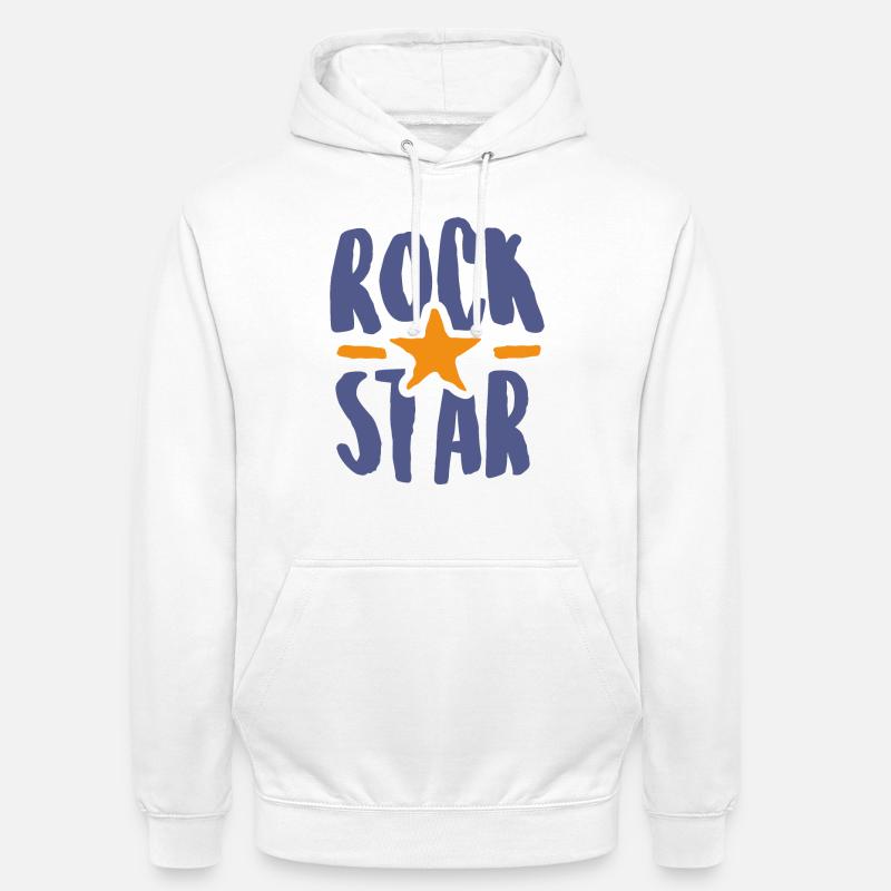 rock star - Felpa con cappuccio unisex - bianco
