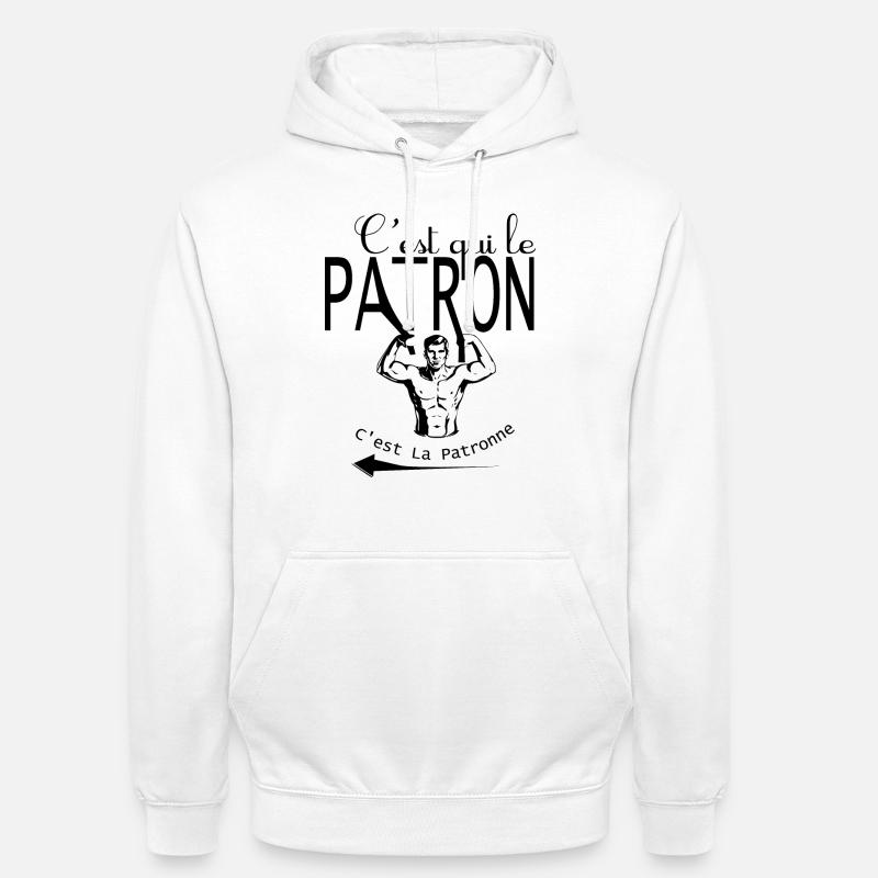 C'est qui le patron - Sweat-shirt à capuche unisexe - blanc