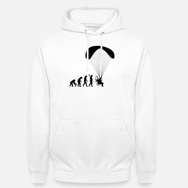 Paramoteur Évolution humaine drôle - Sweat-shirt à capuche unisexe - blanc