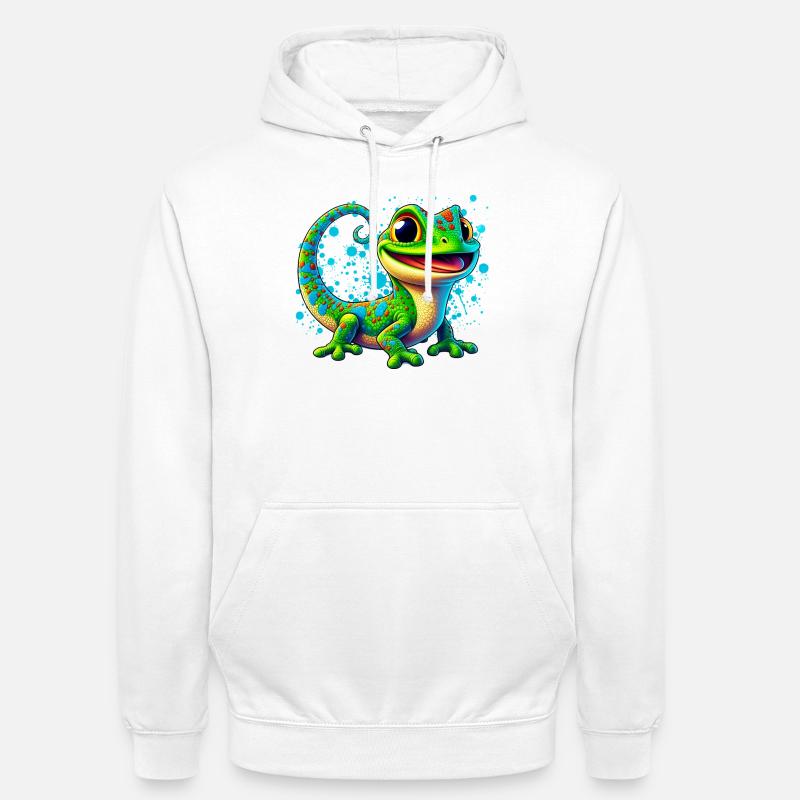 Gecko - Sweat-shirt à capuche unisexe - blanc